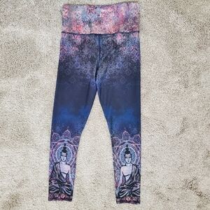 Evolution & Creation Buddha Mandala V-Waist Yoga Leggings Size Small